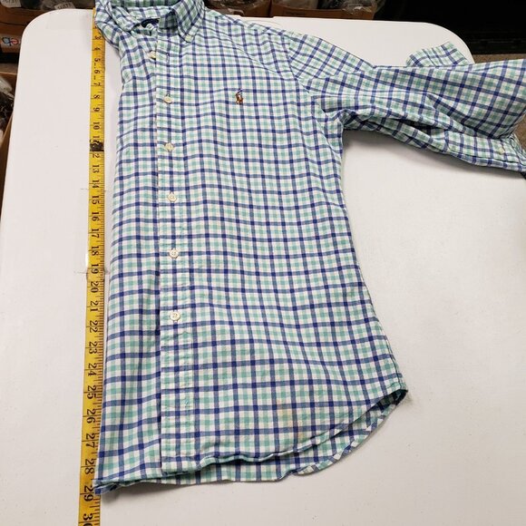 Polo Ralph Lauren Mens Gingham Oxford Button Shirt Size M Slim Fit Preppy Golf - Picture 13 of 15